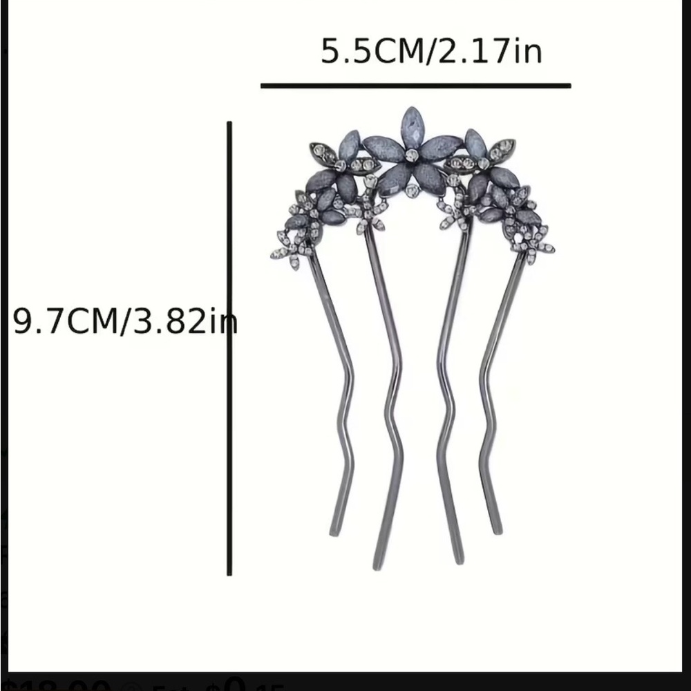 Elegant Floral Hair Pin - Picture 3 of 3